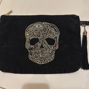 Black Skull Studded Clutch